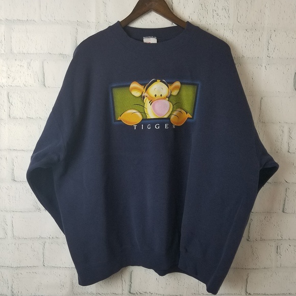 Disney Tops - Disney Store | VTG Tigger Blue Sweat Shirt